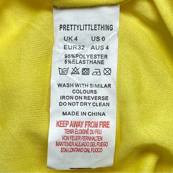 Pretty Little Thing Size 0 Lemon One Shoulder Sleeve Bikini Top Only NWT - Picture 7 of 7